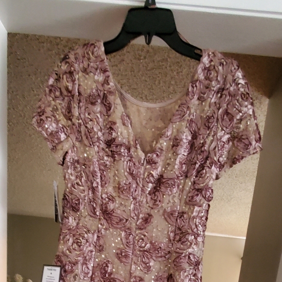 Alex Evenings Rosette A-line Gown, Champagne sz. 8 - Picture 9 of 11